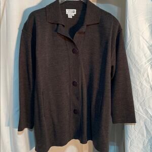 Adele Joyce 2x charcoal grey sweater jacket euc